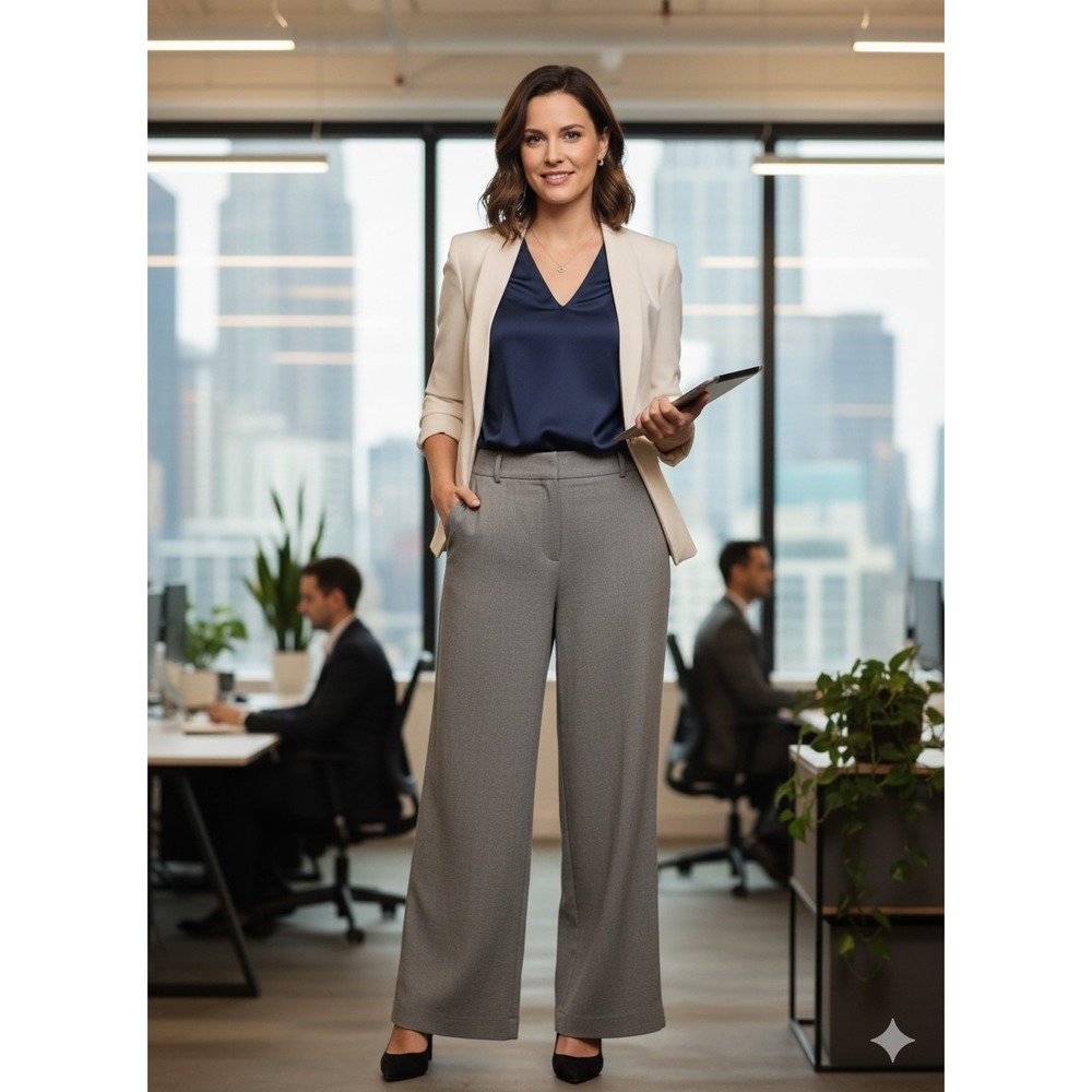 Blenca Womens Linen‎ Blend Dress Pants. 13" To 15" Waist, 11" Rise, 28" Inseam